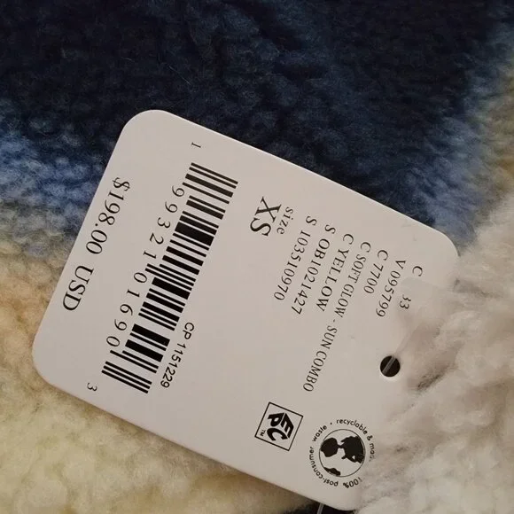 Free People Hit The Slopes Fleece Jacket Womens XS Soft Glow Sun Casual Boho - Picture 4 of 6